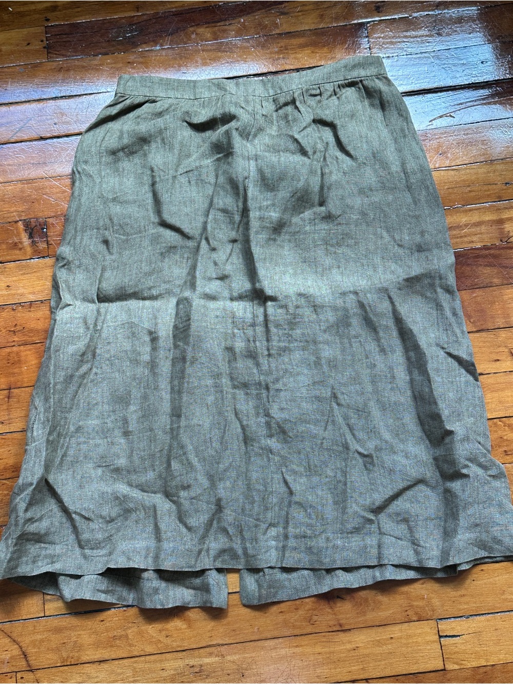 Button-Front Linen Skirt - Picture 3 of 4